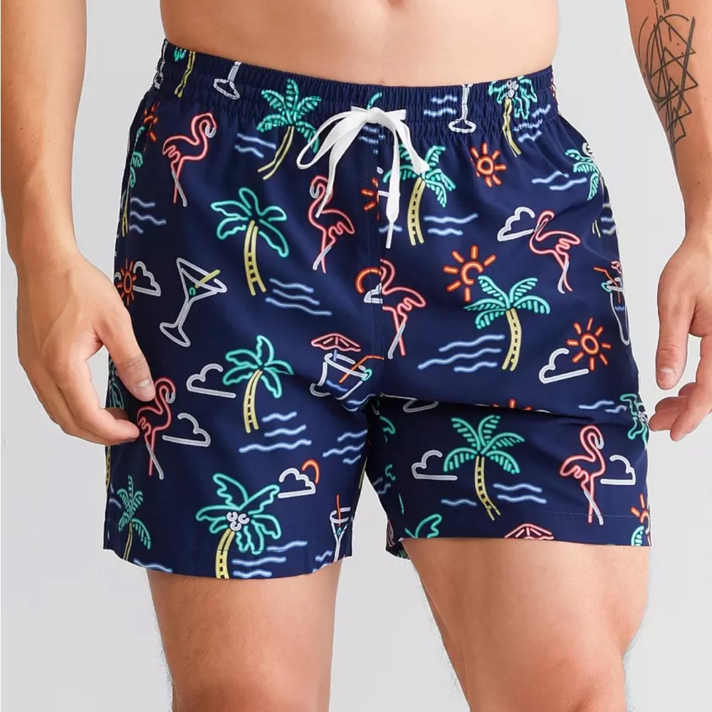 Chubbies The Neon Lights Stretch 5.5" Inseam Swim‎ Trunks in Navy Sz XL